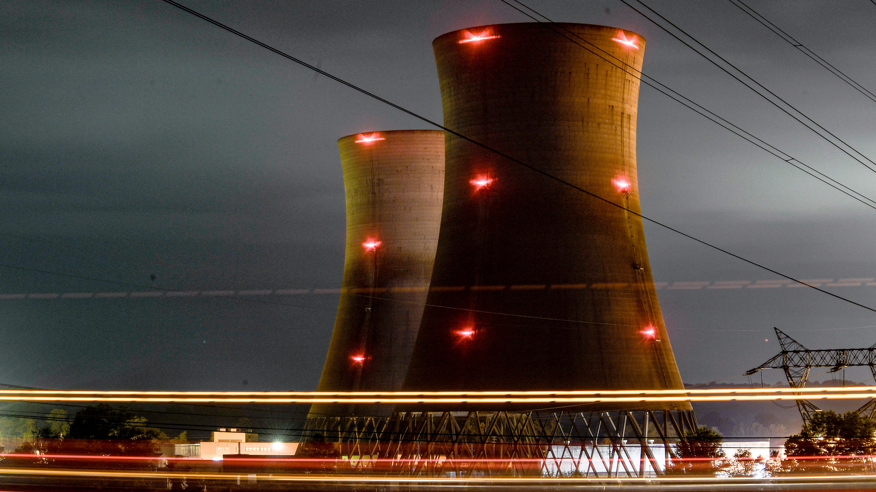 The Three Mile Island Nuclear Plant is seen on September 21, 2024 from across the river in Etters, Pennsylvania.